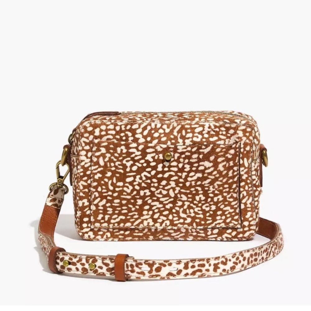 Madewell Tan and White Speckled Calf Crossbody Bag
